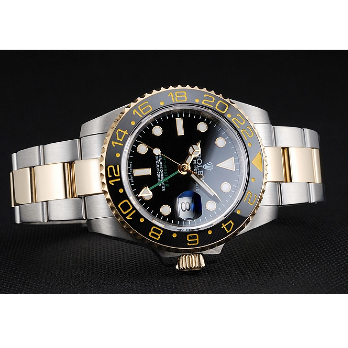 Best AAA Replica Sites Black Rolex 80295 Bezel Black GMT Dial Swiss Master 0823